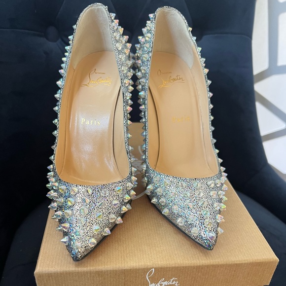 Christian louboutin follies spikes 100mm silver/clear - Picture 4 of 7